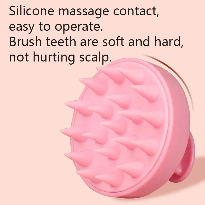 Brosse de massage en silicone rose avec poils pointus