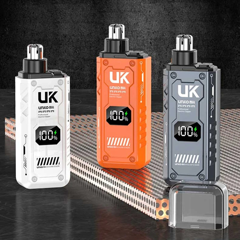 Three versions of the UK Unko trimmer device shown on a textured surface.
