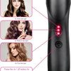 A black electric hot comb hair straightener with multiple settings for thick, medium, and fine hair types.