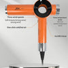 Orange multi-level temperature control hair dryer with three wind speeds and on/off critical function