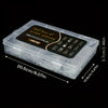 A clear plastic box containing a set of 288 professional nail box pieces for nail extensions.