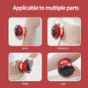 An electric cupping set is shown being applied to various parts of the body including arms, abdomen, waist, and legs.