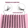 Comparaison de cils : cils cristallins et cils en boucle naturelle, avec gros plan sur les grappes de cils.