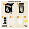 Painless nose hair removal wax kit including nose wax, applicators, measure cup, and silicone cup.