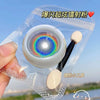 A small set of holographic chrome nail glitter powder and applicator brush packaged in a clear plastic bag.