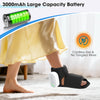 A person is using a 3000mAh large capacity cordless electric foot massager on their foot.