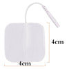 Pads d'électrode réutilisables non tissés blancs avec un cordon blanc, dimensions de 4x4 cm