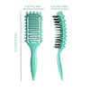 A teal professional curl define styling brush shown from the side and top view with dimensions.