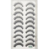 A tray of natural mink false eyelashes in various styles and lengths.
