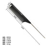 A black professional stainless steel hair tail comb with a 22cm length and 2.8cm width.