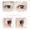Before and after comparison showing the effect of a dual-type eyelash curler on short round eyes.