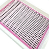 A box of DIY lash extensions showing various styles and lengths of lashes.