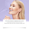 A woman smiling with bright white teeth, demonstrating the effect of tooth whitening strips.