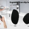 Schwarzer Silikon-Gesichtsreinigungsbürste mit ergonomischem, rutschfestem Griff in verschiedenen Winkeln