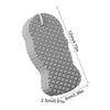 A gray exfoliating bath sponge set shown from above with dimensions 12cm x 6cm.