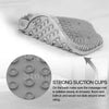 A silicone foot scrubber and exfoliating bath sponge set with strong suction cups shown on a white background.