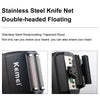 A black stainless steel double-headed floating knife net razor with reciprocating trapezoid blades.