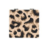 A double-sided portable makeup mirror with a leopard print design on the cover.