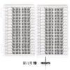 Un kit d'extensions de cils individuels montrant divers styles et longueurs de cils.