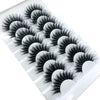 Un plateau en plastique contenant huit paires de faux cils de mink noirs.