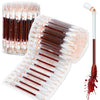 A set of instant iodine swabs in a clear plastic container and on a stick, used for wound care.