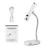 A white portable dual-mode gel nail lamp with a silver base and adjustable arm.
