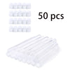Un set de 50 brosses à mascara pour cils, réutilisables et transparentes.