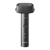 A black professional reciprocating electric shaver with a textured head and control buttons.