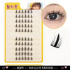 A set of Dingsen Cluster Eyelash Extensions showing various lash styles and a close-up of an eye.