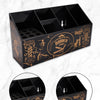 Black hairdressing tool storage box with multiple grids for organizing various tools