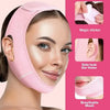 Pink V-Line face shaping strap with magic stickers and breathable mesh ear holes