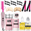 A collection of Goiple hair wax sticks and a pink electric hot comb styling iron.