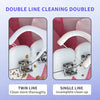 Comparison of double line cleaning versus single line cleaning for precision dental floss sticks.