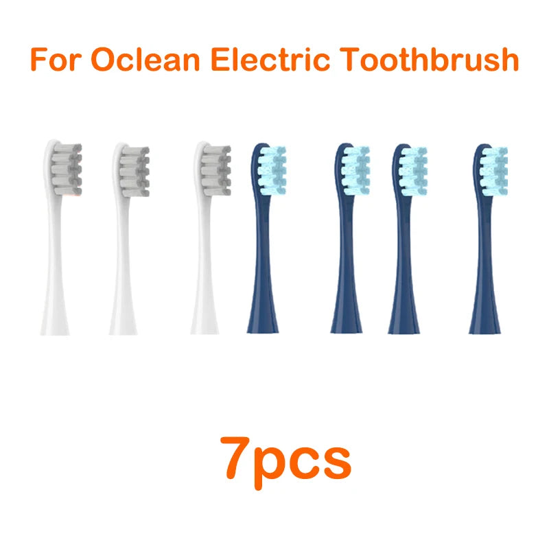 Set of seven replacement bristles for an Ocean electric toothbrush.