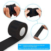 Instructions show how to wrap and glue a black hair cutting cape and styling accessory set