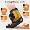 Black inflatable massage device for the ankle with four modes and adjustable intensity levels