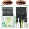 A set of DIY eyelash clusters for natural look extensions, shown with 60D and 80D options.