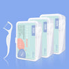 A set of five translucent plastic floss sticks packaged in a clear container for orthodontic dental cleaning.