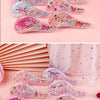 Collection de peignes à cheveux roses et irisants avec confettis colorés et animaux de dessins animés pour enfants et adultes