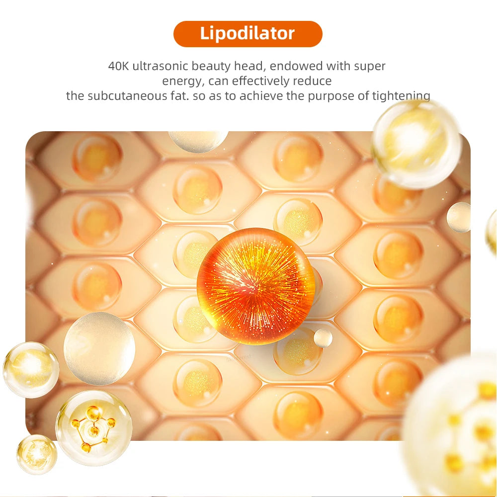 A close-up view of a Lipodilator device targeting subcutaneous fat in skin tissue.