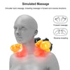 Simuliertes Massagegerät mit gelben Heizpads auf dem Rücken und der Schulter eines Mannequin-Kopfes.