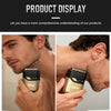 A man holds an Ulfree electric foil shaver for men, showing the product in a close-up view.