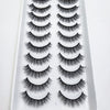 A tray of natural 3D mink false eyelashes displayed in rows.