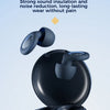 A pair of dark blue silicone earplugs shown with their packaging, emphasizing sound insulation and noise reduction.