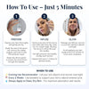 Instructions for using Collagen & Hyaluronic Acid Anti-Wrinkle Essence in three steps: Prepare, Infuse, and Glow.