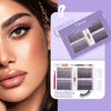 A close-up of a woman's eye showing a DIY Soft Volume Eyelash Cluster Extension Kit for eyelash extensions.
