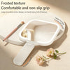 A white LED makeup mirror with a large rounded design and frosted texture is shown next to a paintbrush and a flower.