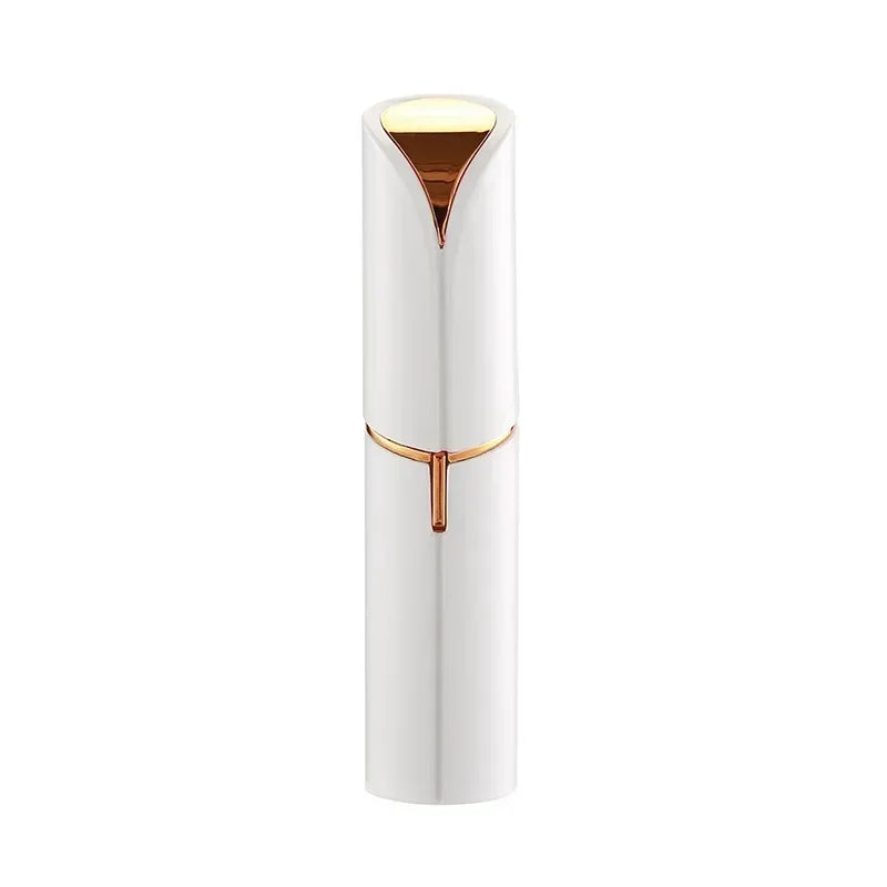 Weiße Präzisionshaarentferner-Epilator mit goldfarbener Oberseite.