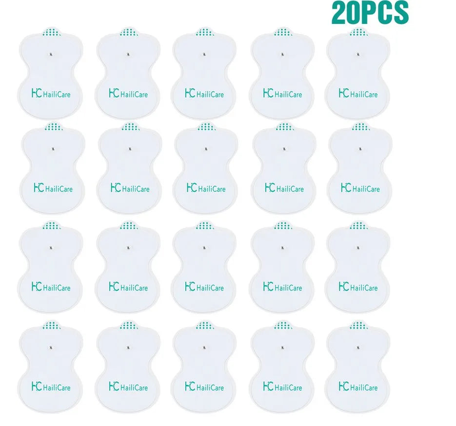 A set of twenty silicone electric meridian muscle massagers in white.