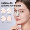A woman is shown using a microcurrent nose lifter and sculpting tool on her nose, demonstrating its suitability for various n